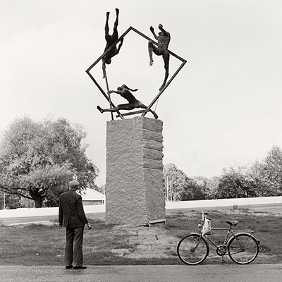 Den färdiga skulpturen som avtäcktes till invigningen av VM i friidrott,<br /> Göteborg 1995